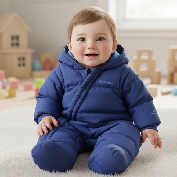 Columbia Other - Columbia Gorpcore Snuggly Bunny Down Bunting Baby Snowsuit Blue 12M